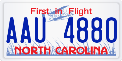 NC license plate AAU4880