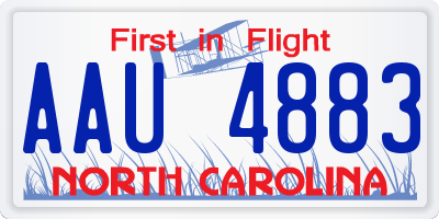 NC license plate AAU4883