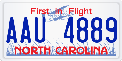 NC license plate AAU4889
