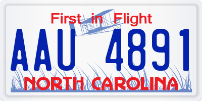 NC license plate AAU4891