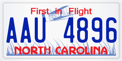 NC license plate AAU4896