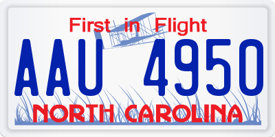 NC license plate AAU4950