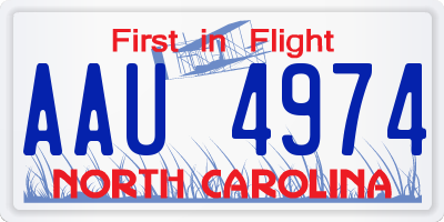 NC license plate AAU4974