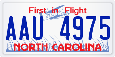 NC license plate AAU4975