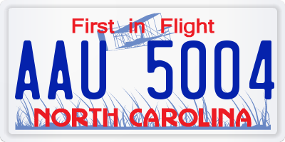 NC license plate AAU5004