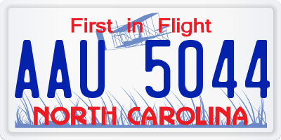 NC license plate AAU5044