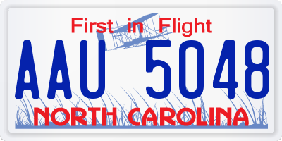 NC license plate AAU5048