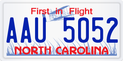 NC license plate AAU5052