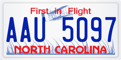 NC license plate AAU5097