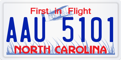 NC license plate AAU5101