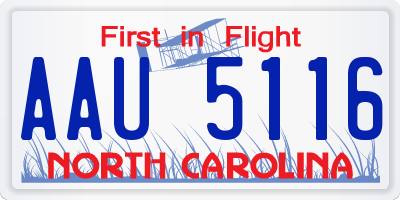 NC license plate AAU5116
