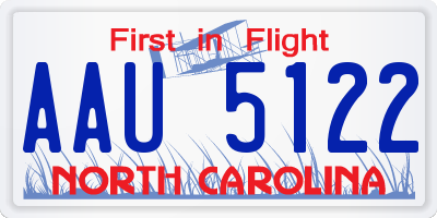 NC license plate AAU5122