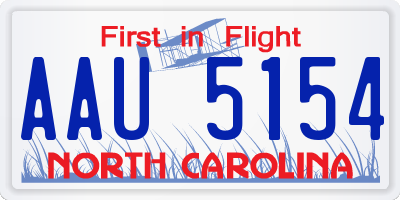 NC license plate AAU5154