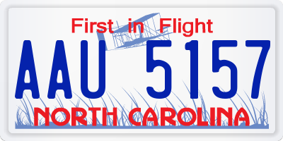 NC license plate AAU5157