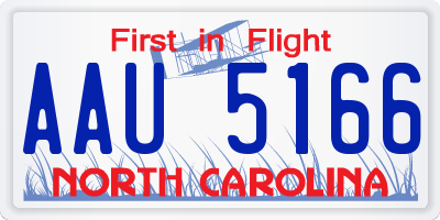 NC license plate AAU5166
