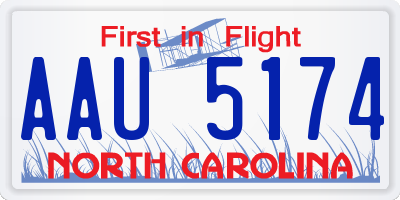 NC license plate AAU5174