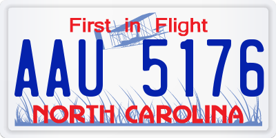 NC license plate AAU5176
