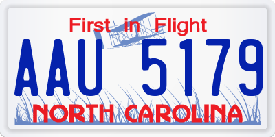 NC license plate AAU5179