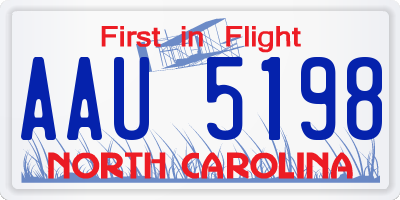 NC license plate AAU5198