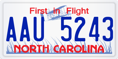 NC license plate AAU5243