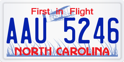 NC license plate AAU5246