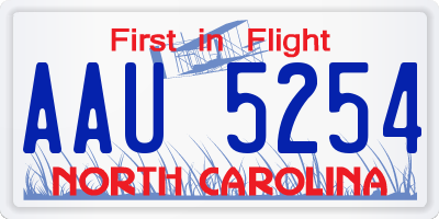 NC license plate AAU5254