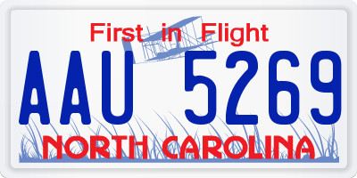 NC license plate AAU5269