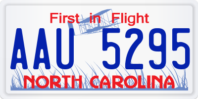 NC license plate AAU5295