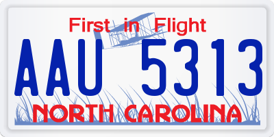 NC license plate AAU5313