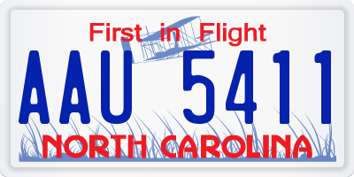 NC license plate AAU5411