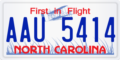 NC license plate AAU5414