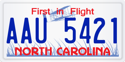 NC license plate AAU5421