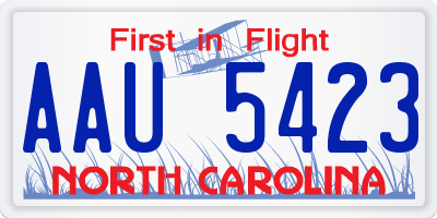 NC license plate AAU5423