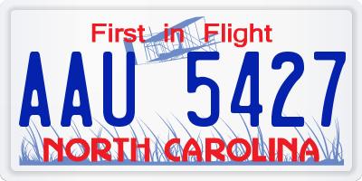 NC license plate AAU5427