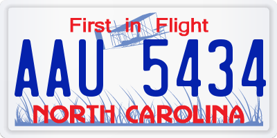 NC license plate AAU5434