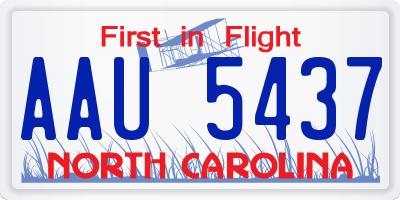 NC license plate AAU5437