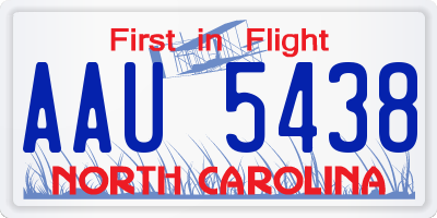 NC license plate AAU5438