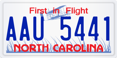 NC license plate AAU5441