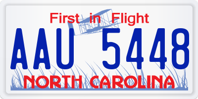 NC license plate AAU5448