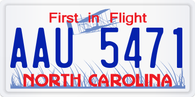 NC license plate AAU5471