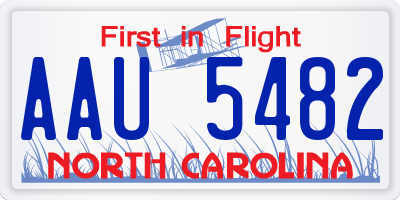 NC license plate AAU5482