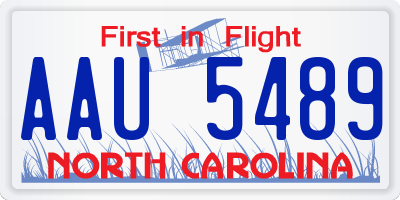 NC license plate AAU5489