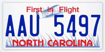 NC license plate AAU5497