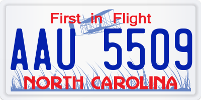 NC license plate AAU5509