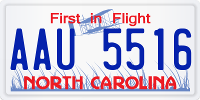 NC license plate AAU5516