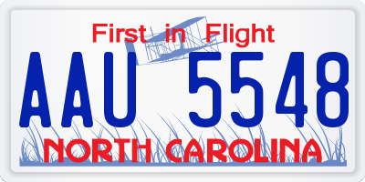 NC license plate AAU5548