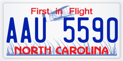 NC license plate AAU5590