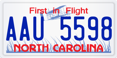 NC license plate AAU5598