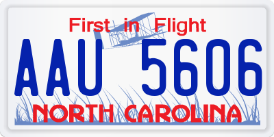 NC license plate AAU5606