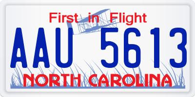 NC license plate AAU5613